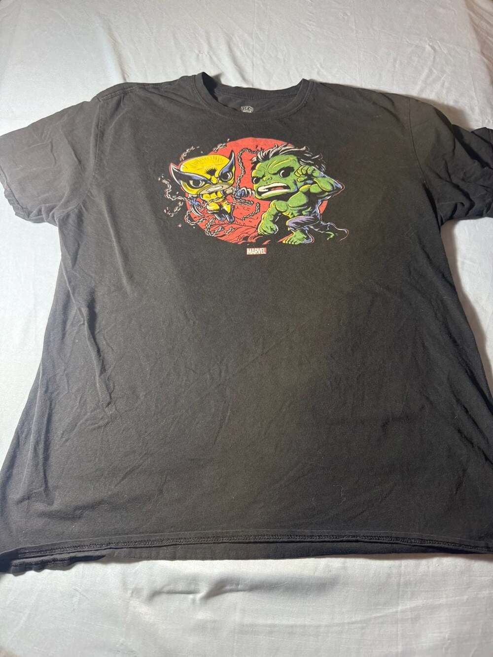 Marvel Funko Pop Wolverine vs Hulk Black Graphic T-Shirt Size 2XL